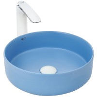 Раковина-чаша WeltWasser Elbach 3134 MBL 35 10000004518 Голубой матовый фаянс накладная
