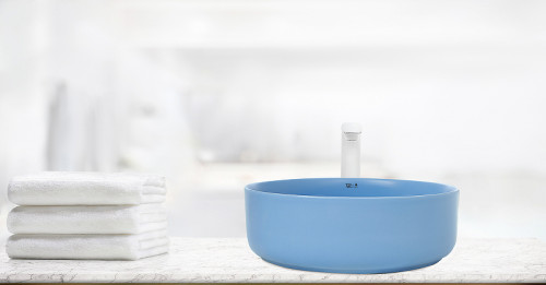 Раковина-чаша WeltWasser Elbach 3134 MBL 35 10000004518 Голубой матовый фаянс накладная