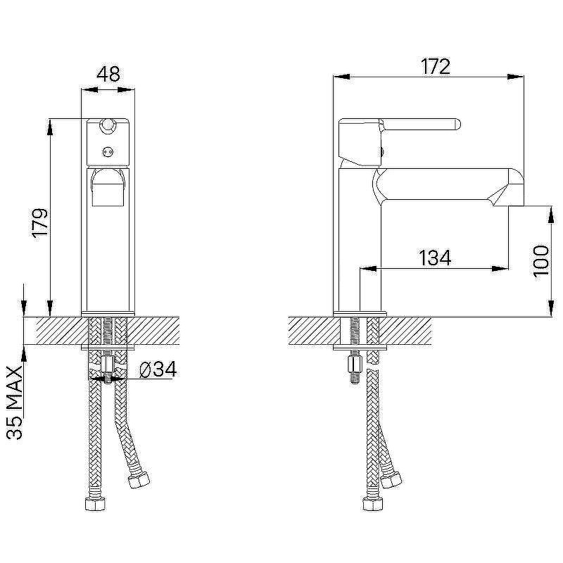 Смеситель для раковины Iddis Aiger AIGSB00i01 Хром глянцевый