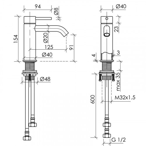 Смеситель для раковины Sancos Etna SC9001GG Вороненая сталь