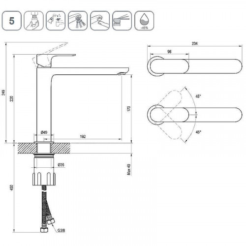 Смеситель для раковины Ravak Eleganta EL 014.60RGB X070388 Розовое золото