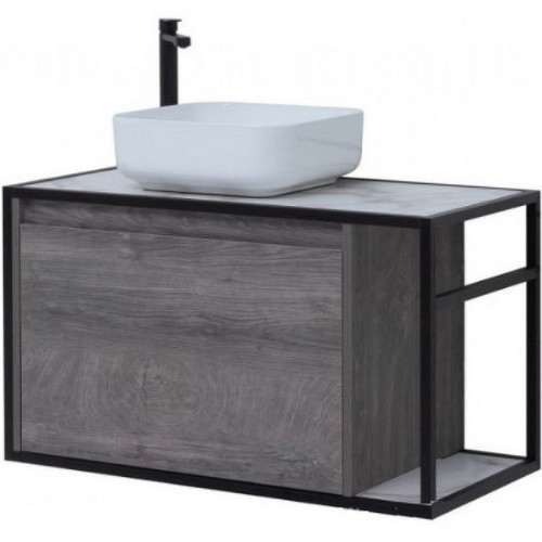 Тумба под раковину Aquanet Nova Lite Loft 90L 261656 подвесная Дуб рошелье МДФ / ЛДСП