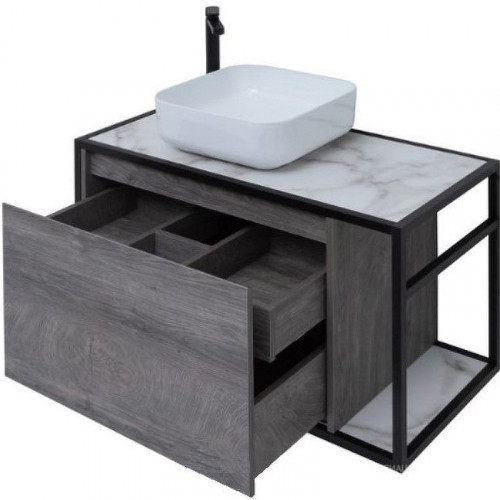 Тумба под раковину Aquanet Nova Lite Loft 90L 261656 подвесная Дуб рошелье МДФ / ЛДСП