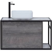 Тумба под раковину Aquanet Nova Lite Loft 90L 261656 подвесная Дуб рошелье МДФ / ЛДСП
