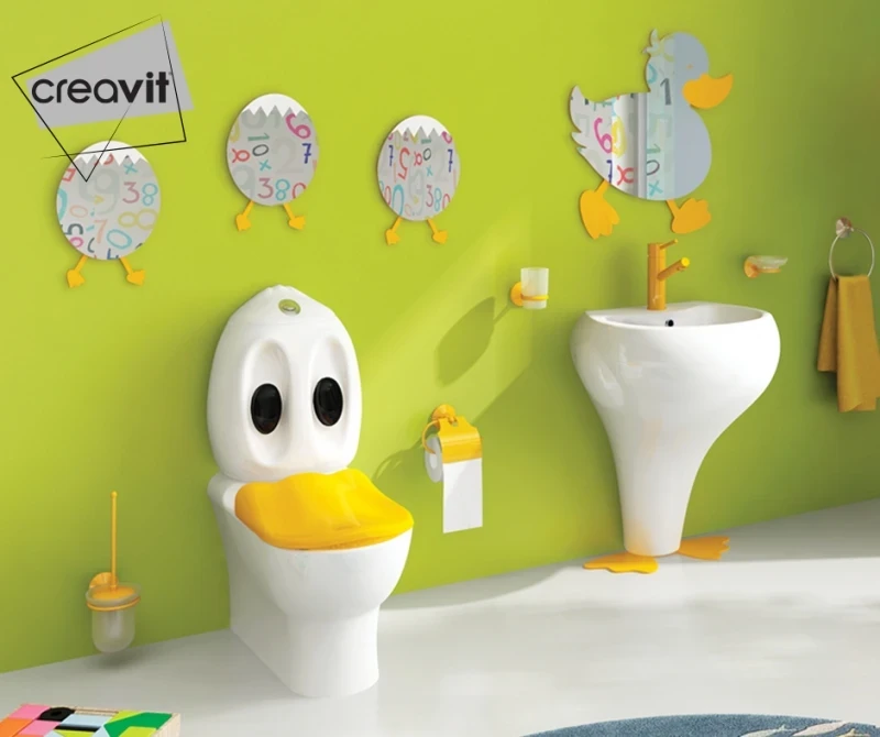 Держатель туалетной бумаги Creavit Ducky BR20213Y с крышкой Желтый