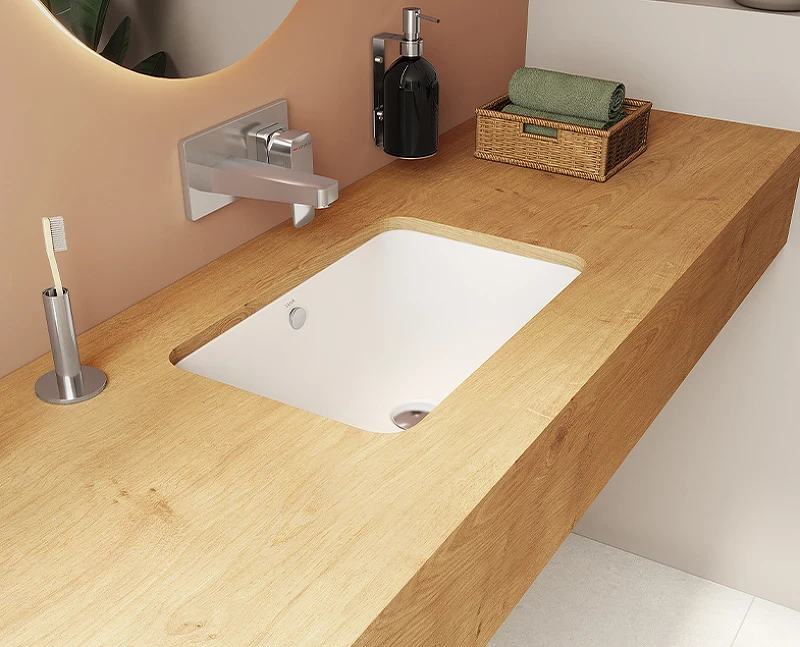 Раковина Vitra S20 55 7475B003-0618 Белая фарфор встраиваемый