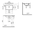 Раковина Vitra S20 55 7475B003-0618 Белая фарфор встраиваемый