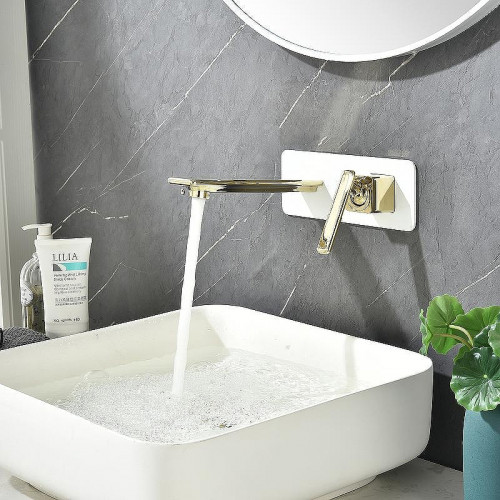 Смеситель для раковины Lemark Mista LM6426WG Белый Золото