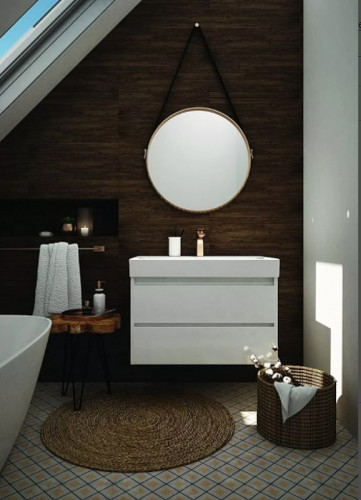 Тумба под раковину Creto Scala 100 3-1079W подвесная Белая глянцевая МДФ / ЛДСП