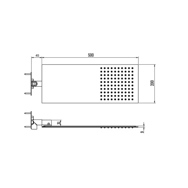 Верхний душ RGW Shower Panels SP-63 21140363-01 Хром нержавеющая сталь встраиваемый