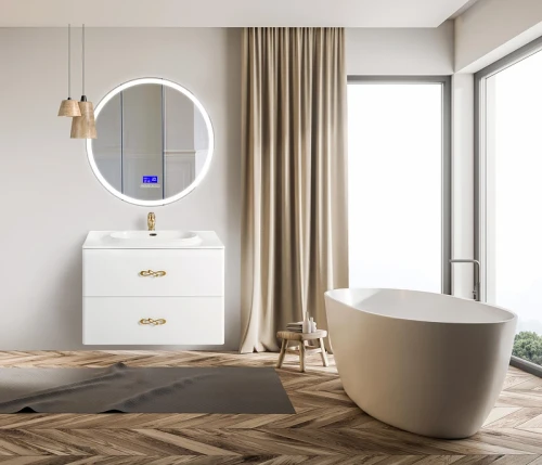 Зеркало BelBagno SPC-RNG-700-LED-TCH-RAD с подсветкой с сенсорным выключателем с bluetooth с термометром с радио