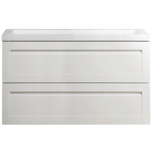 Тумба под раковину Art&amp;Max AM-Platino-1000-2C-SO-BL подвесная Белый глянец МДФ / ЛДСП