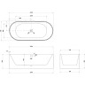 Ванна из искусственного камня Abber Stein 170x75 AS9653 без гидромассажа