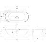 Ванна из искусственного камня Abber Stein 170x75 AS9653 без гидромассажа