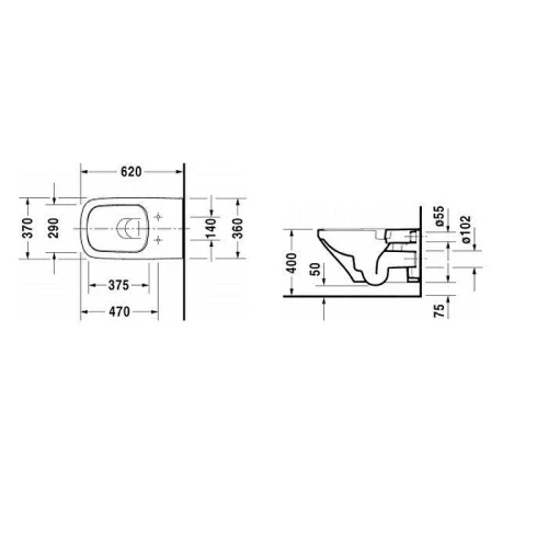 Унитаз подвесной Duravit DuraStyle 2542090000 цвет Белый без сиденья