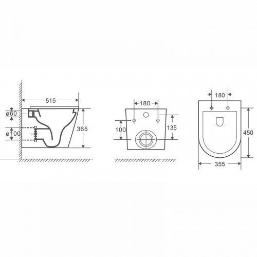 Унитаз WeltWasser Salzbach 043 MT-BL 10000010282 подвесной Черный матовый с сиденьем Микролифт фаянс подвесной