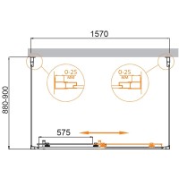 Душевой уголок Cezares Molveno 160x90 MOLVENO-AH-12-160/90-C-Cr-IV профиль Хром стекло прозрачное