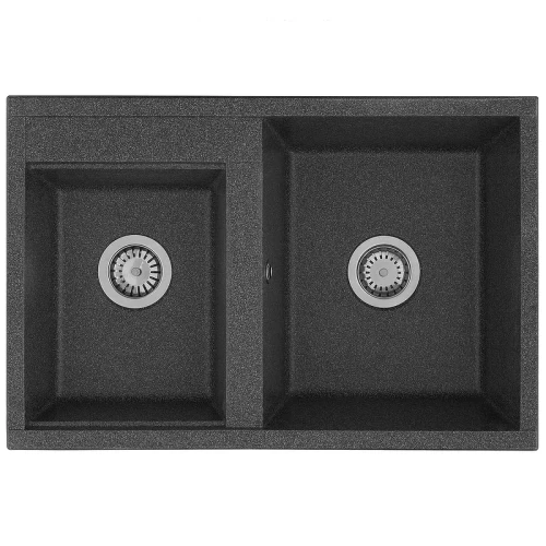 Кухонная мойка Aquaton Делия 78 DBL 2 1A723132DE210 Графит искусственный камень (литьевой мрамор) встраиваемый