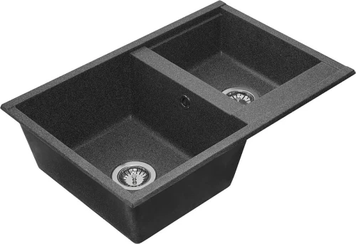 Кухонная мойка Aquaton Делия 78 DBL 2 1A723132DE210 Графит искусственный камень (литьевой мрамор) встраиваемый