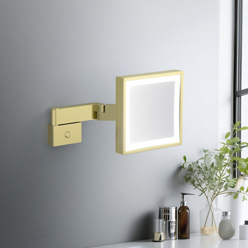 Косметическое зеркало Timo Selene 17074/17 с подсветкой Золото матовое