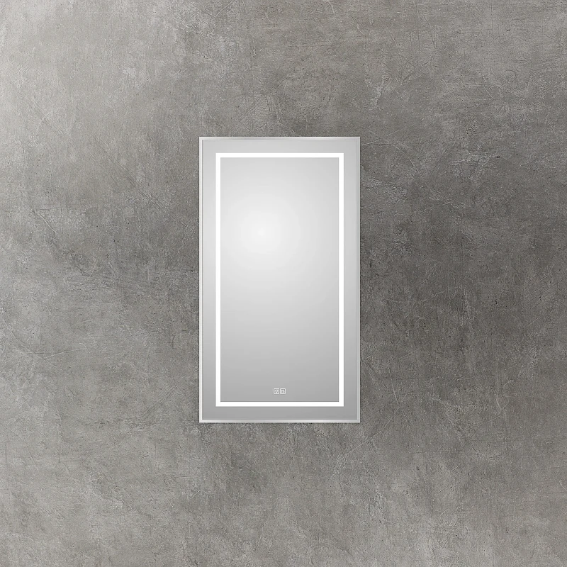 Зеркало BelBagno Kraft 50 SPC-KRAFT-500-900-LED-TCH-WARM с подсветкой Сатин с сенсорным выключателем и подогревом стекло