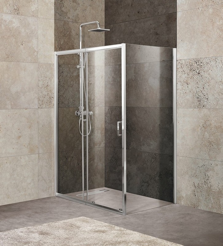 Душевой уголок BelBagno Unique 125х80 UNIQUE-AH-1-110/125-80-C-Cr профиль Хром стекло прозрачное