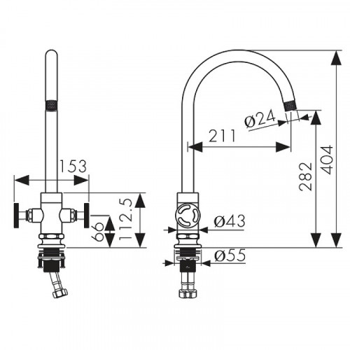 Смеситель для кухни Kaiser Topaz 17333-2 Черный матовый латунь