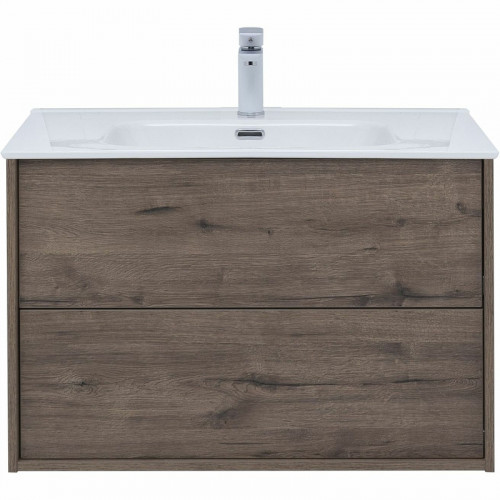 Тумба под раковину Aquanet Lino 80 Flat 287543 подвесная Дуб веллингтон МДФ / ЛДСП