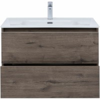 Тумба под раковину Aquanet Lino 80 Flat 287543 подвесная Дуб веллингтон МДФ / ЛДСП