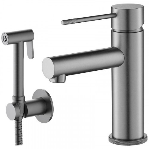 Смеситель для раковины Timo Saona 2360/18G с гигиеническим душем Черное золото