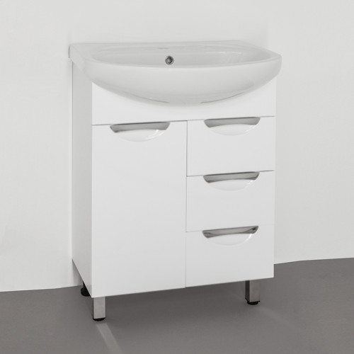 Тумба под раковину Style Line Жасмин 65 Белый глянец МДФ / ЛДСП