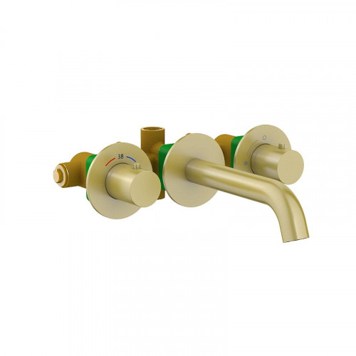 Смеситель для раковины Timo Saona 2381/17SM с термостатом цвет Золото матовое