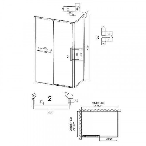Душевой уголок Grossman Style 130x100 120.K33.05.1310.10.00 профиль Хром стекло прозрачное