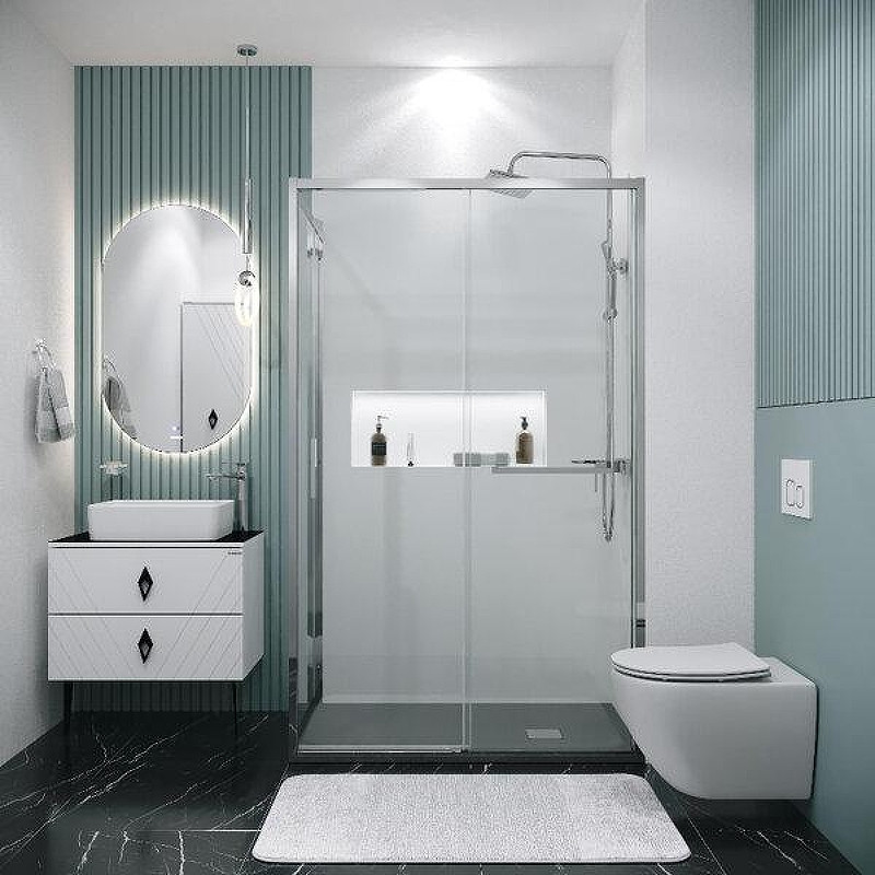 Душевой уголок Grossman Style 130x100 120.K33.05.1310.10.00 профиль Хром стекло прозрачное