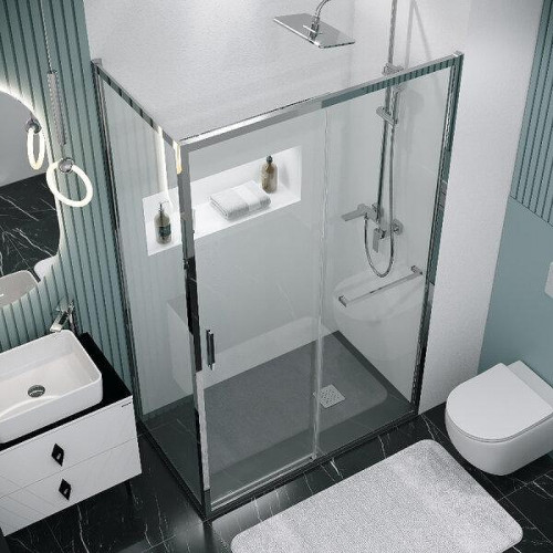 Душевой уголок Grossman Style 130x100 120.K33.05.1310.10.00 профиль Хром стекло прозрачное