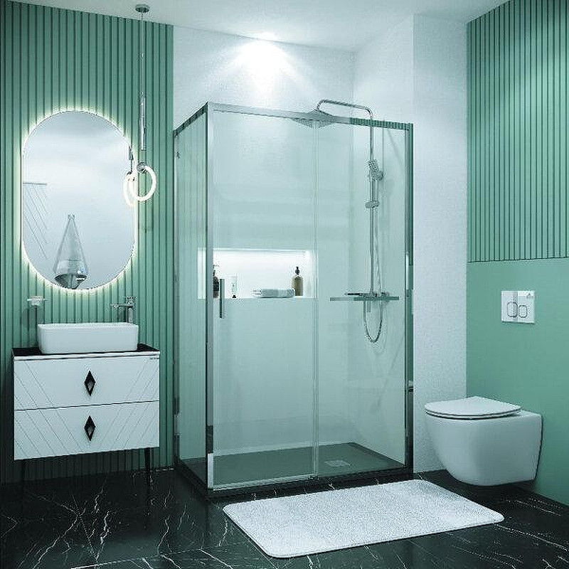 Душевой уголок Grossman Style 130x100 120.K33.05.1310.10.00 профиль Хром стекло прозрачное