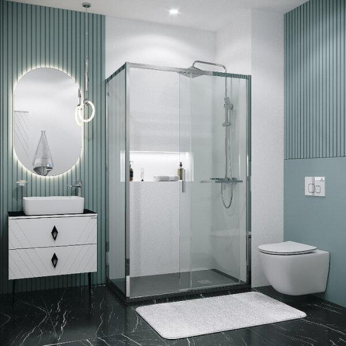 Душевой уголок Grossman Style 130x100 120.K33.05.1310.10.00 профиль Хром стекло прозрачное