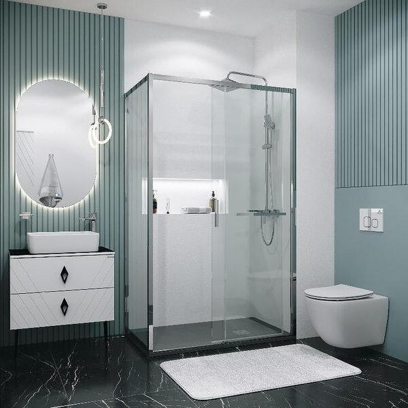 Душевой уголок Grossman Style 130x100 120.K33.05.1310.10.00 профиль Хром стекло прозрачное