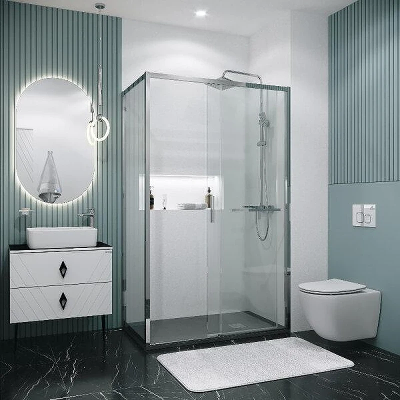 Душевой уголок Grossman Style 130x100 120.K33.05.1310.10.00 профиль Хром стекло прозрачное
