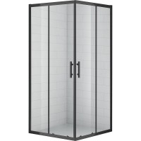 Душевой уголок Cezares Eco 90x90 ECO-O-A-2 профиль Черный стекло прозрачное