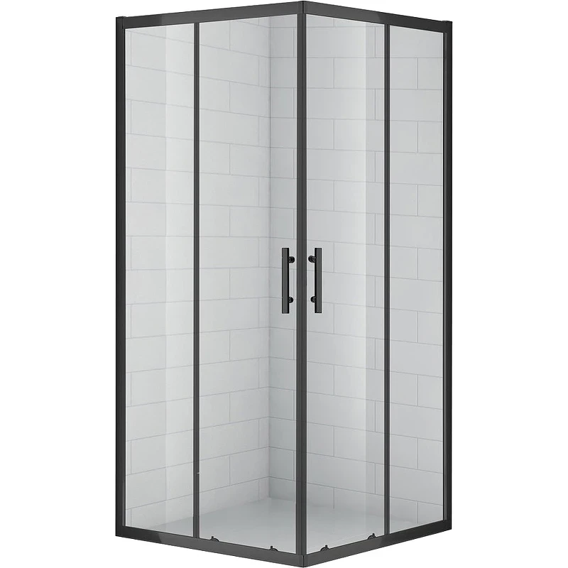 Душевой уголок Cezares Eco 90x90 ECO-O-A-2 профиль Черный стекло прозрачное