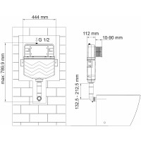 Смывной бачок WasserKRAFT Aller 10TLT.031.ME.MB03 для унитаза с Черной матовой клавишей смыва пластик