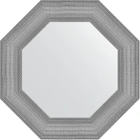 Зеркало Evoform Octagon 57х57 BY 3877 в багетной раме - Серебряная кольчуга 88 мм