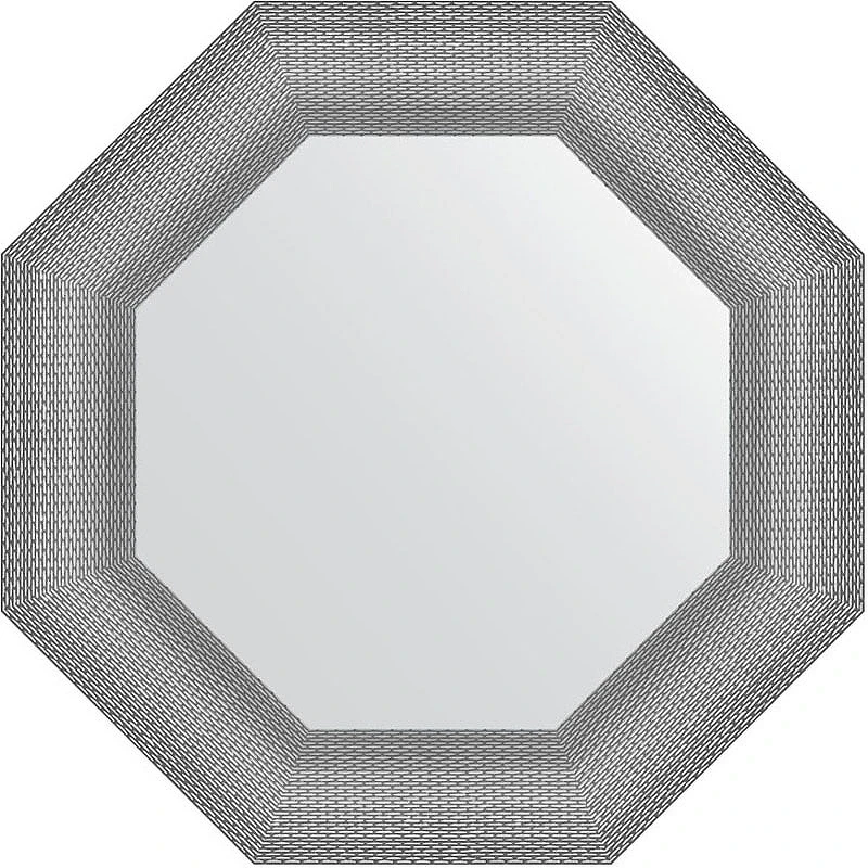Зеркало Evoform Octagon 57х57 BY 3877 в багетной раме - Серебряная кольчуга 88 мм