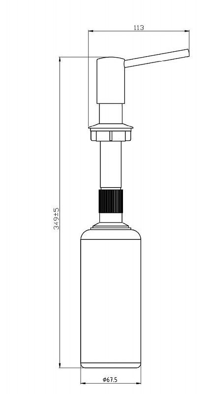 Дозатор для моющего средства Abelsberg SPP70017GM цвет Космическая сталь