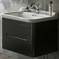 Тумба под раковину Kerasan Waldorf 74 925631 подвесная Nero matt массив дерева