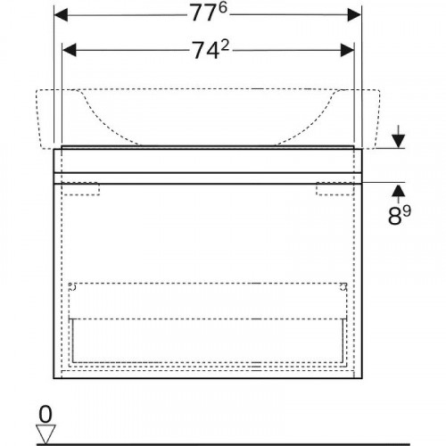 Тумба под раковину Geberit Renova Nr.1 Plan 80 869850000 подвесная Белая глянцевая
