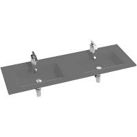 Раковина Jacob Delafon Sherwood 140 EB2100-DD2 двойная Серая стекло полувстраиваемая