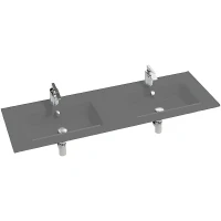 Раковина Jacob Delafon Sherwood 140 EB2100-DD2 двойная Серая стекло полувстраиваемая