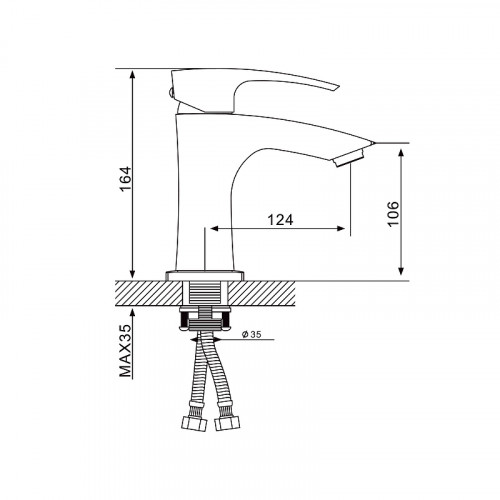 Смеситель для раковины Gappo G07 G1007 Хром латунь